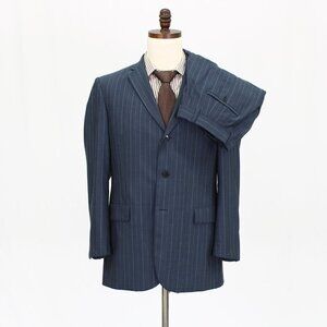 Coogi 40R 34x29 Blue Striped 3-Button Suit R477